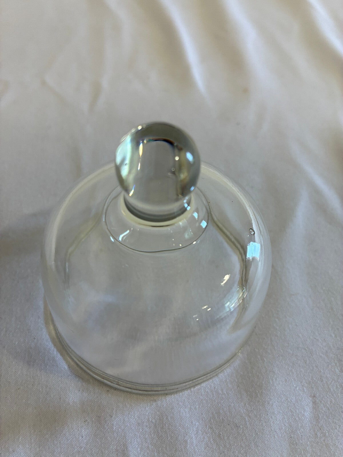 Vintage Glass Butter Dish with Domed Lid Clear Pressed Glass