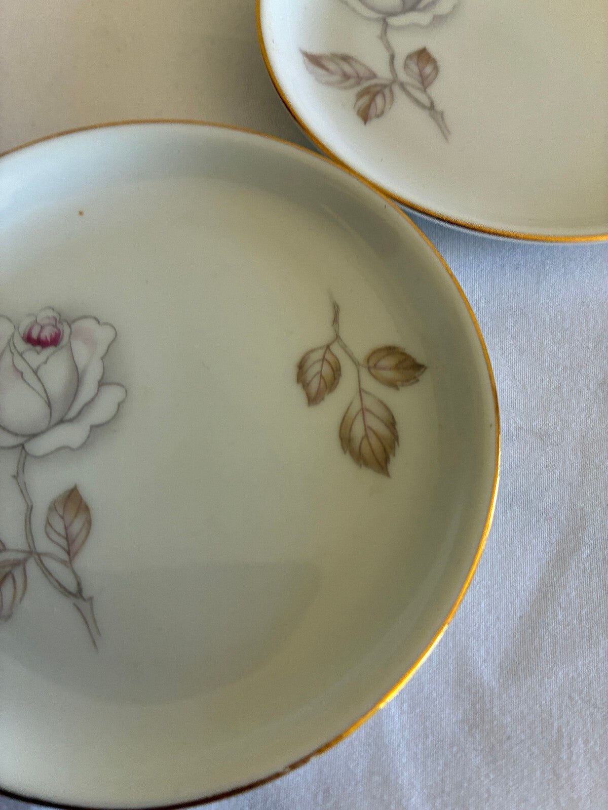 Set of 4 Haviland Sweetheart Rose Butter or Jelly Dishes Gold Trim
