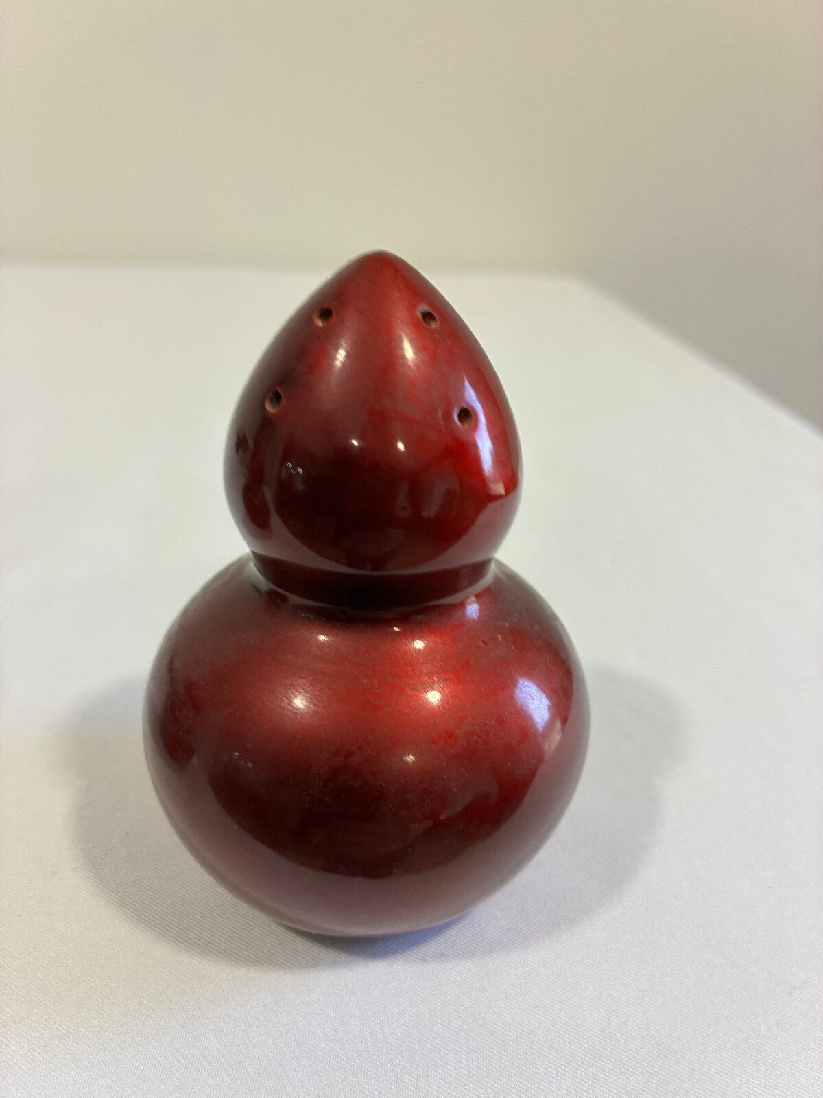 Vintage Red Lustreware Salt and Pepper Shakers | Gourd Shape Pagoda Design