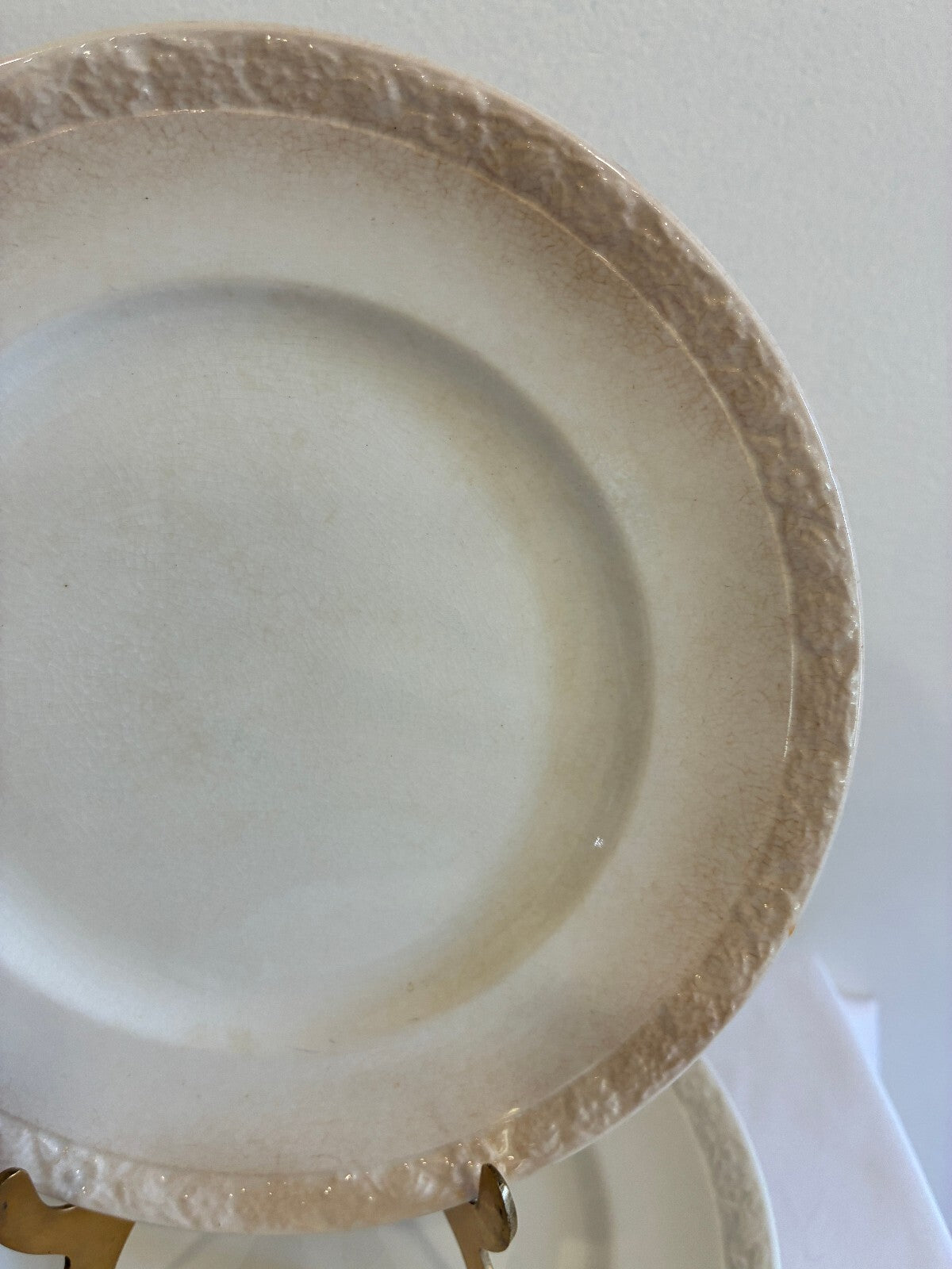 Vintage Wedgwood 7" Plates Set of 6, Embossed Floral Rim, England