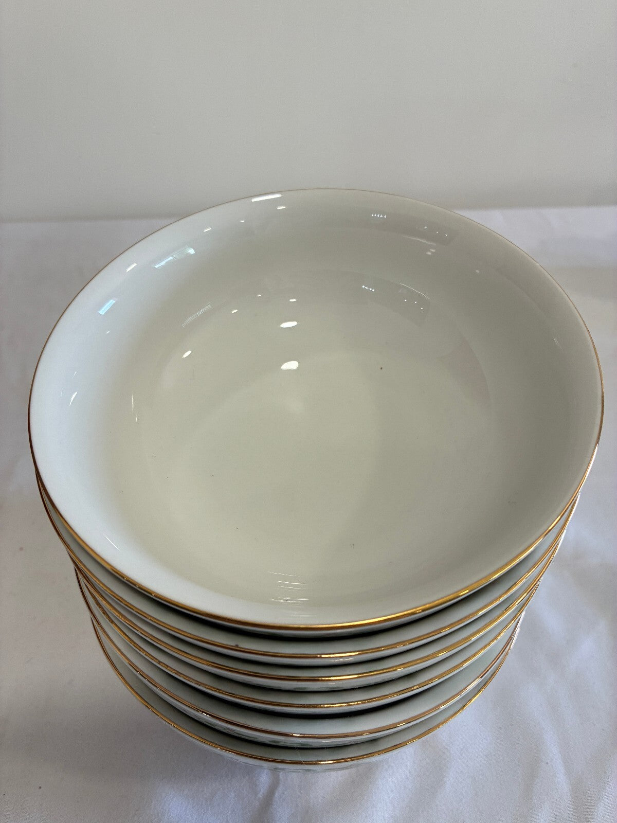 Set of 6 Christmas Holly Berry Bowls with Gold Trim