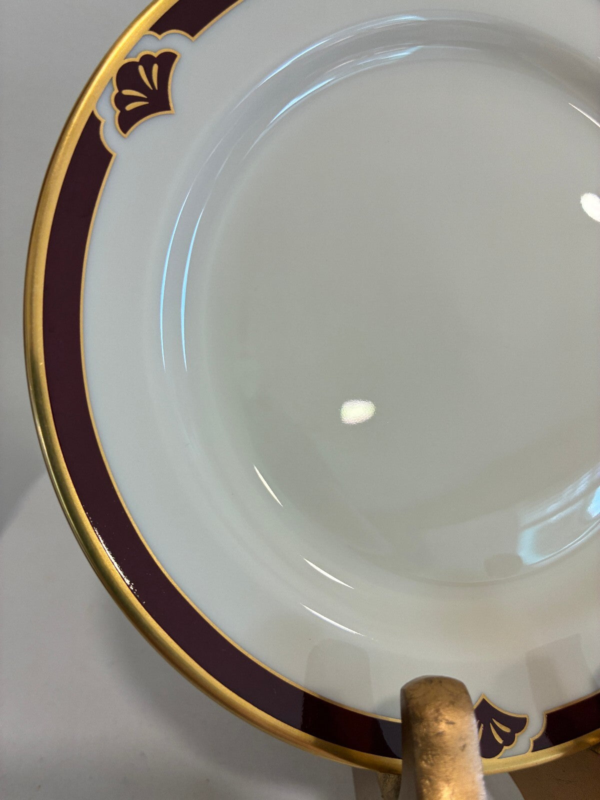 Vintage Pickard Fine China Bread Plates, Set of 8, Burgundy & Gold