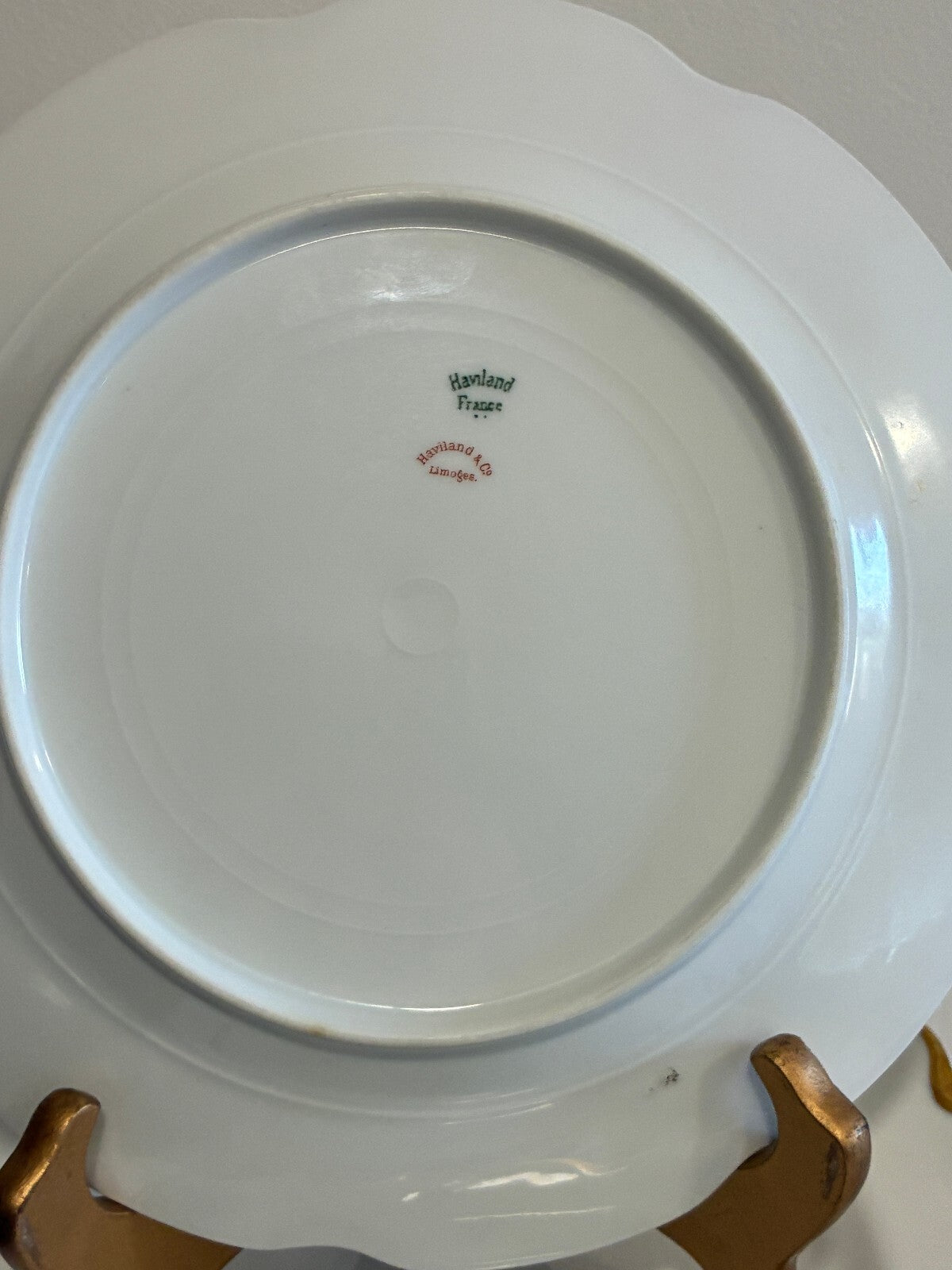 Antique Haviland & Co Limoges Gold  Rim Plates Set of 12, French Porcelain