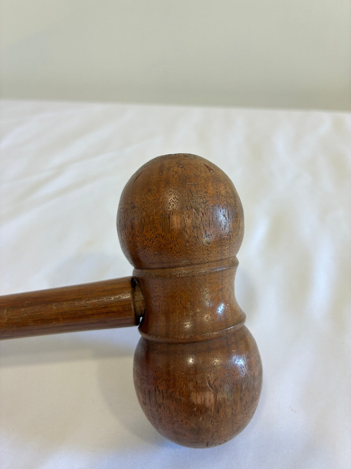 Vintage Wooden Gavel Turned Wood Judge Auctioneer Hammer
