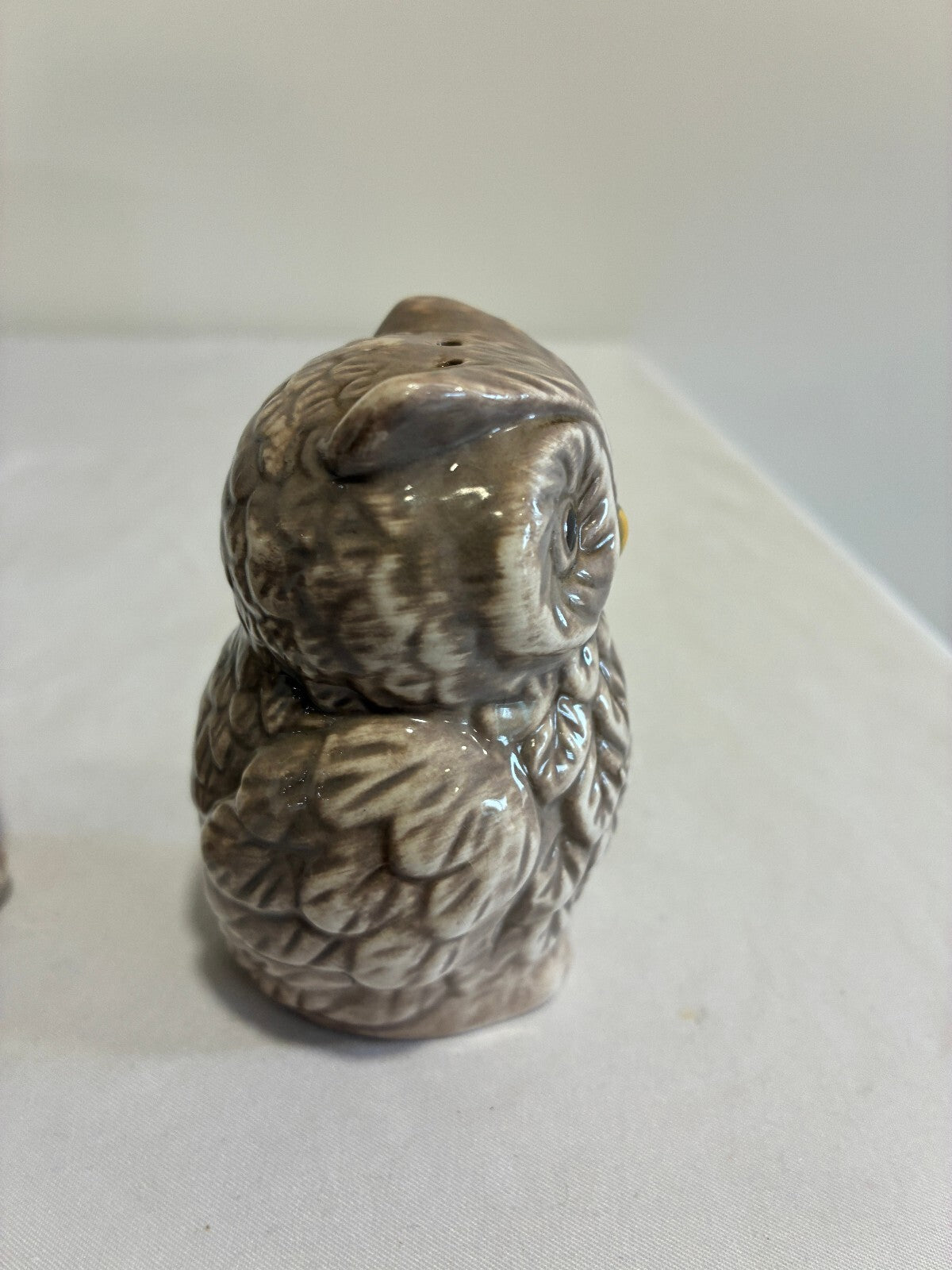 Vintage Ceramic Owl Salt and Pepper Shakers, Rustic Farmhouse