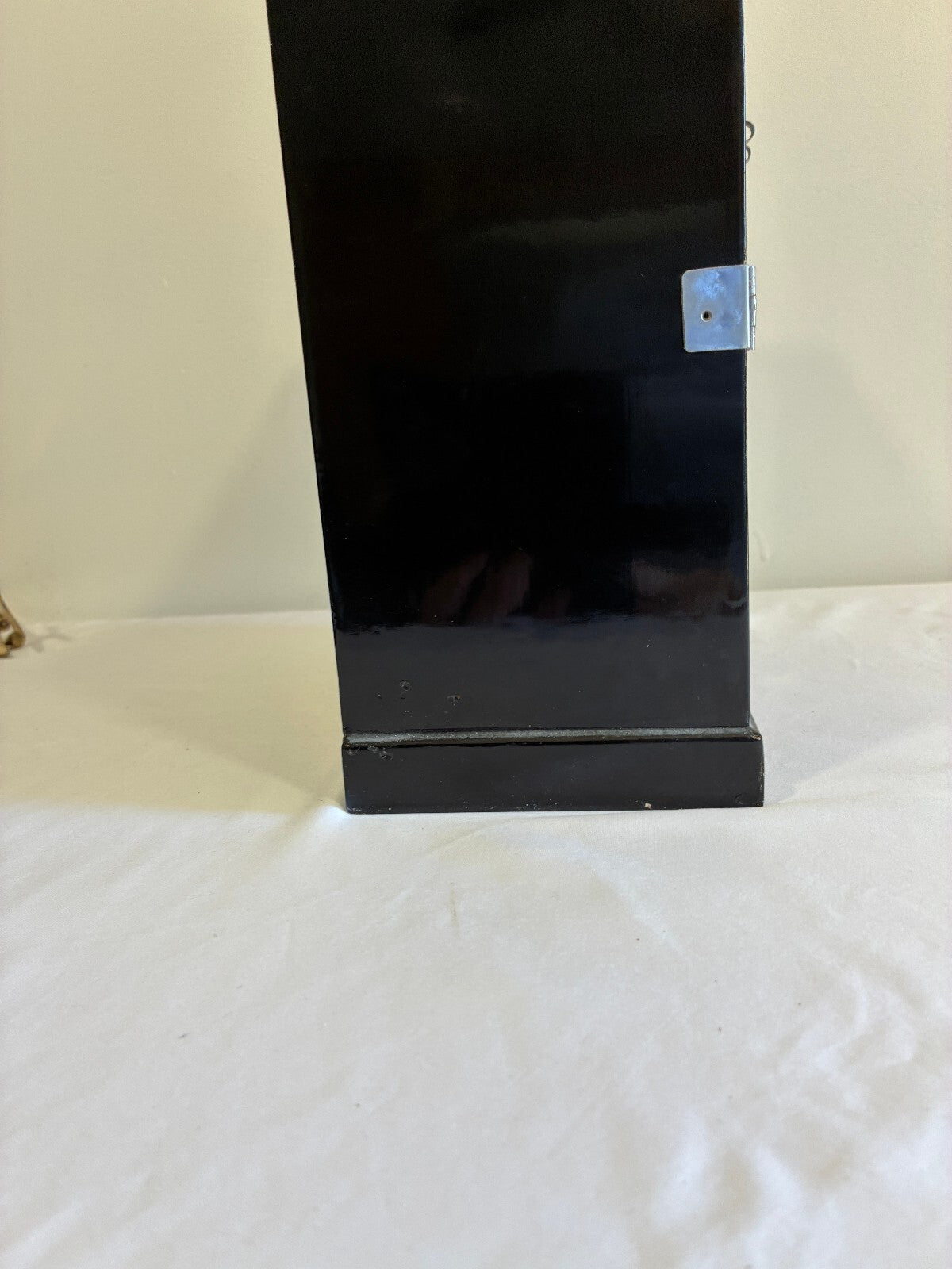 Vintage Black Lacquer Mother of Pearl Jewelry Cabinet | Asian Bird Floral Inlay