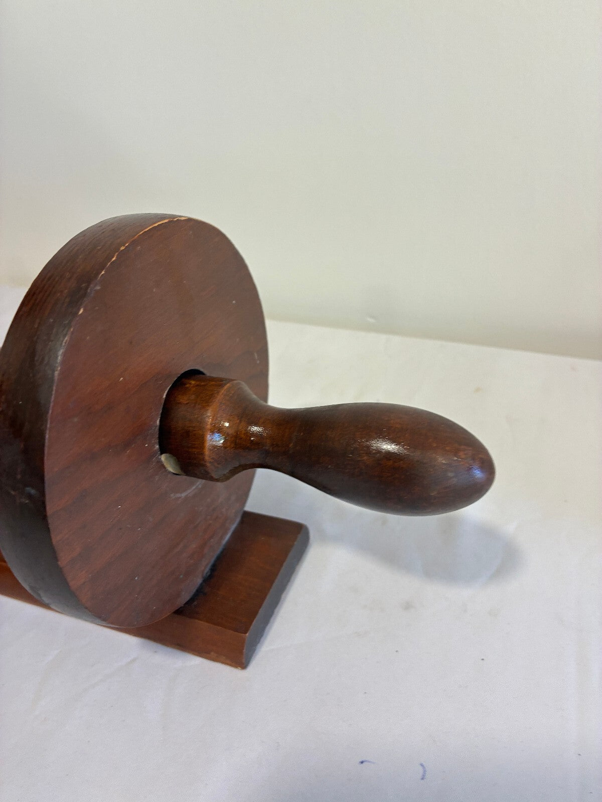 Vintage Wooden Under Counter Paper Towel Holder Large Rolling Pin Style
