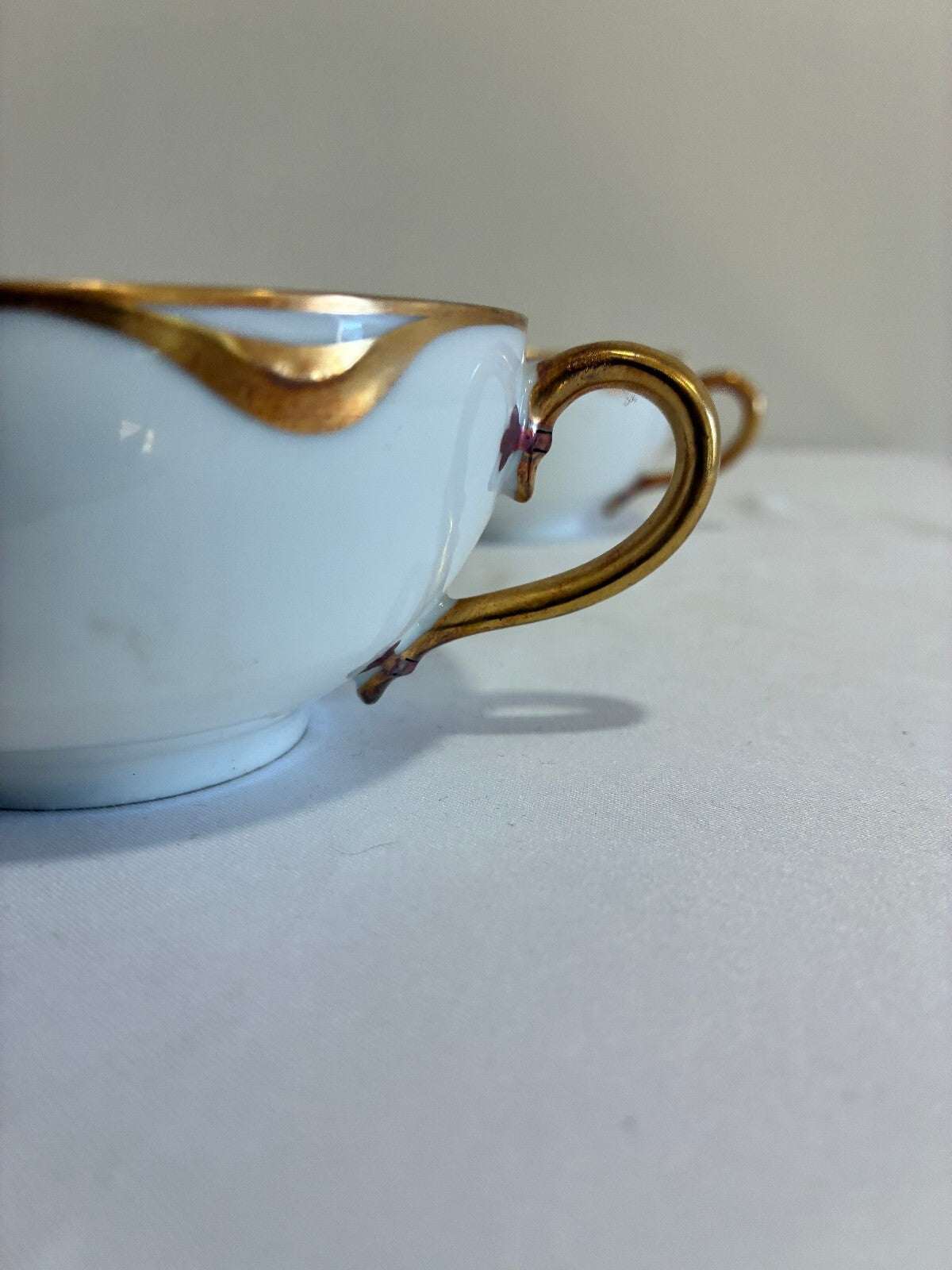 Antique Haviland Limoges Double Handle Bouillon Cups, Set of 4 | France