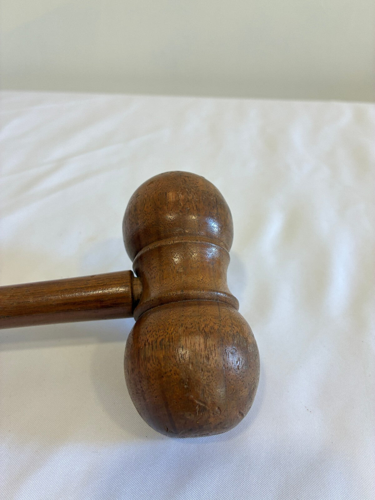 Vintage Wooden Gavel Turned Wood Judge Auctioneer Hammer