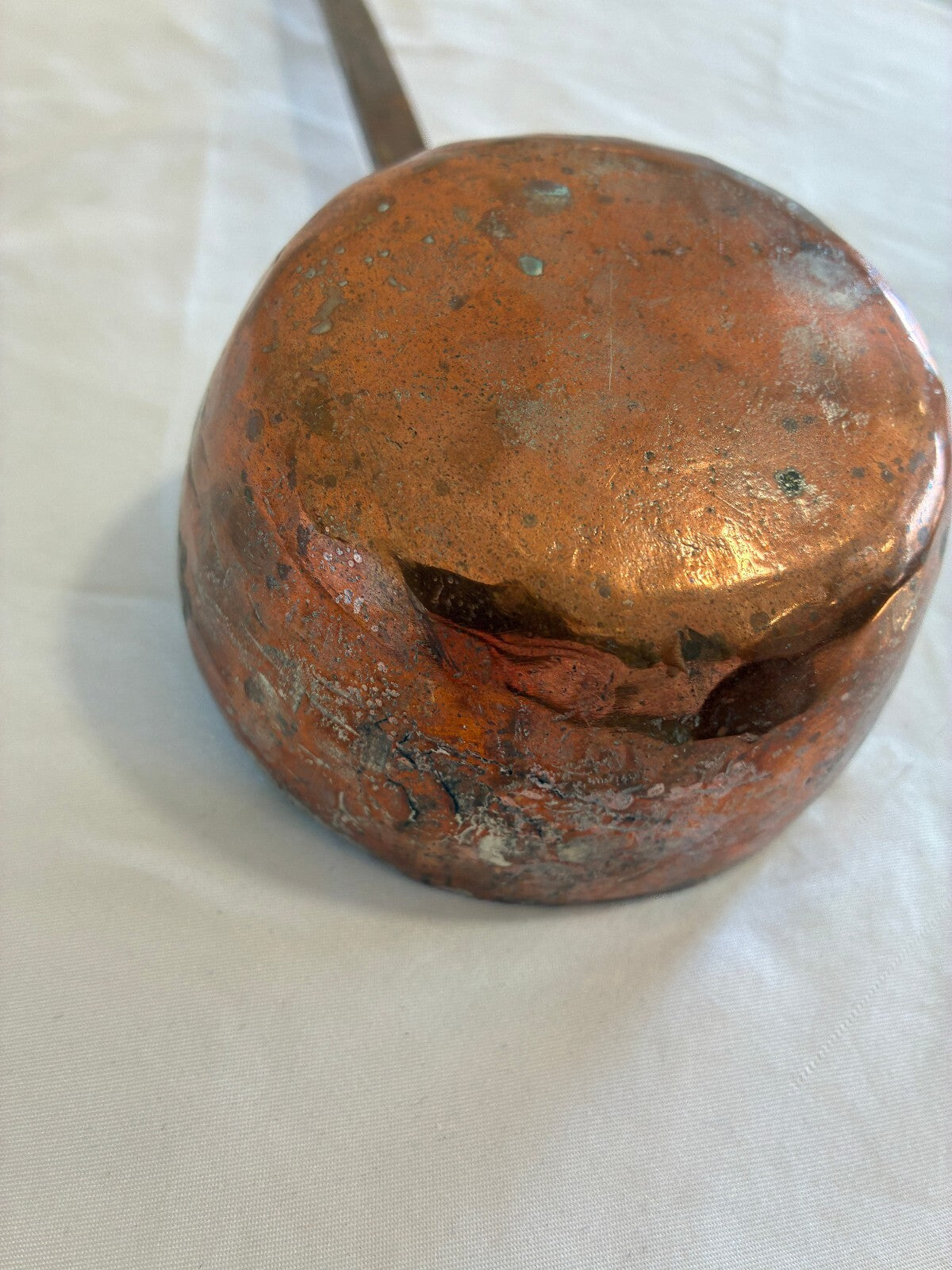 Antique Hand Hammered Copper Ladle | Primitive Long Ladle with Hanging Loop