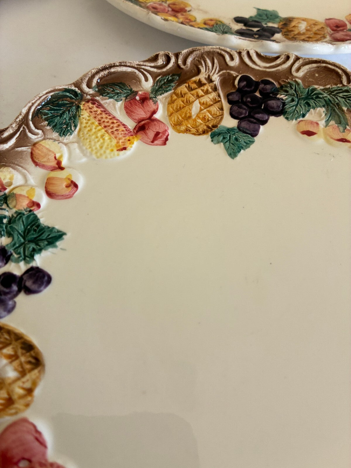 Vintage Lefton Majolica Style Fruit Border Plates, Set of 6 | Japan