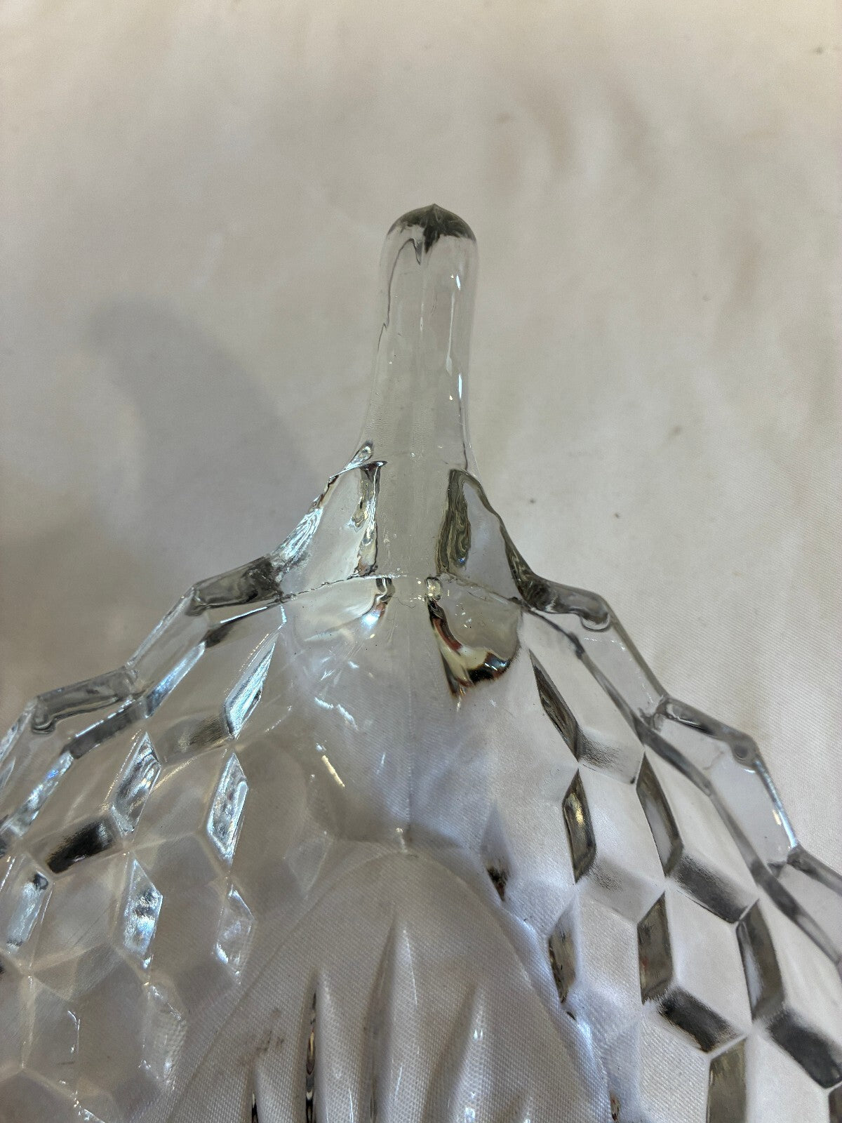 Vintage Fostoria American Crystal Boat Dish | Oval Diamond Cut Glass Relish Tray | Scroll Handle Bowl | Vintage Finds