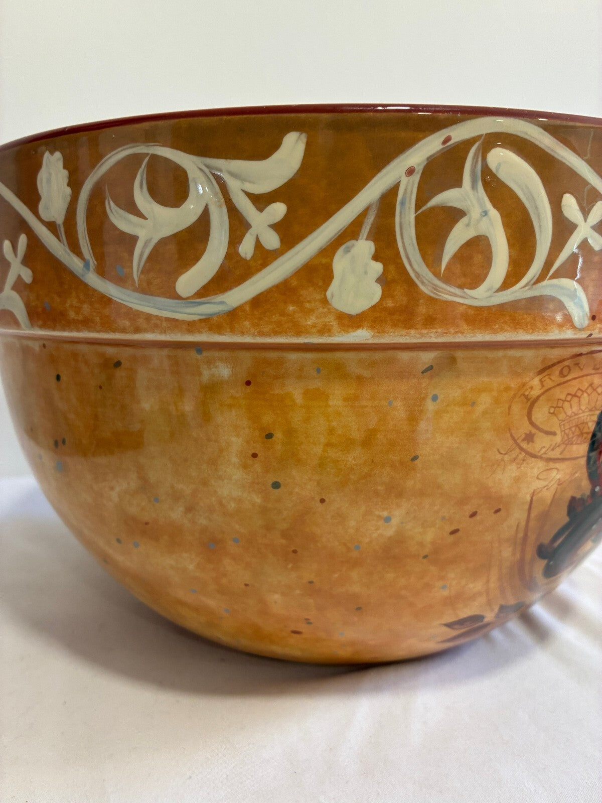 Certified International "Golden Rooster" Large Mixing Bowl by Geoffrey Allen