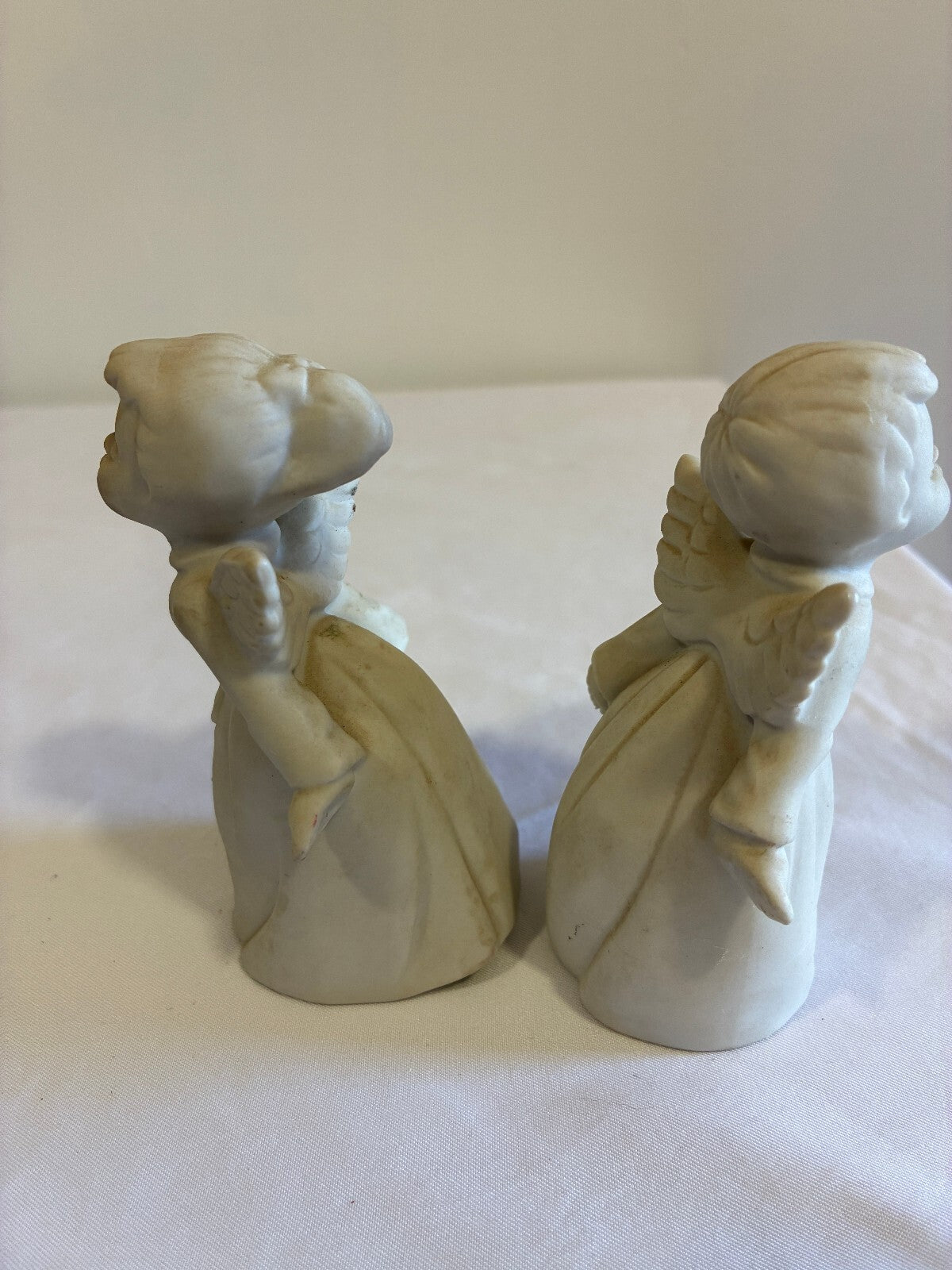 Vintage Inarco Japan Kissing Angel Figurines Pair | Bisque Porcelain Cherubs
