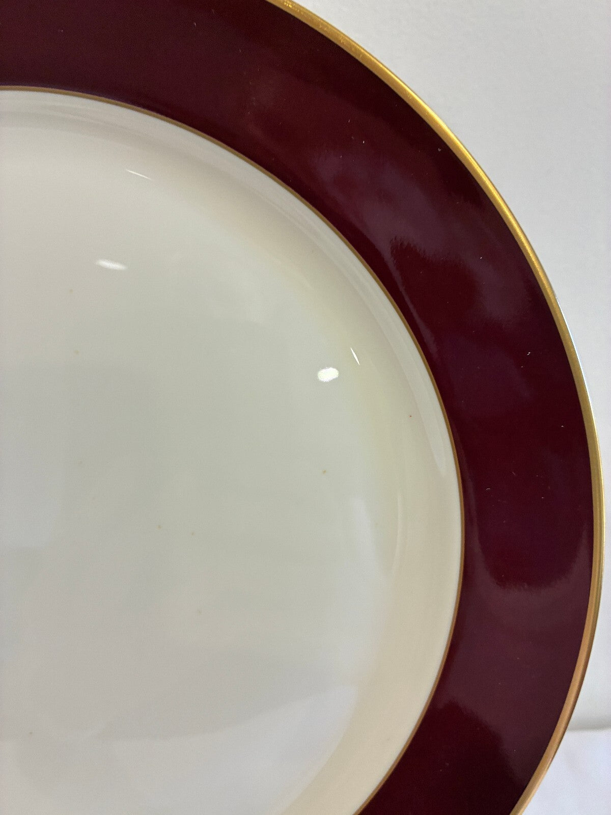 Vintage Pickard Fine China Dinner Plates, Set of 4, Burgundy & Gold, USA