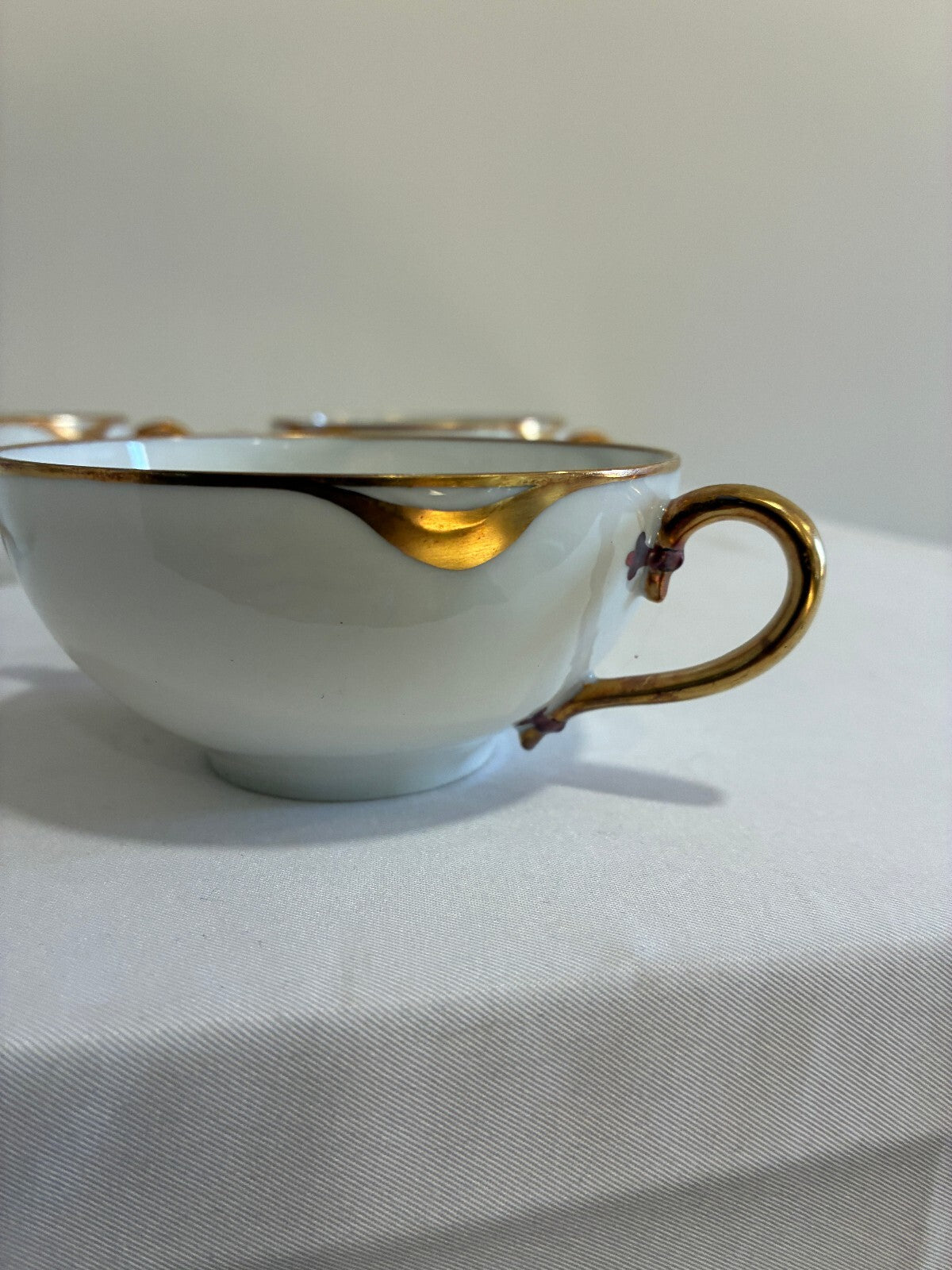 Antique Haviland Limoges Double Handle Bouillon Cups, Set of 4 | France