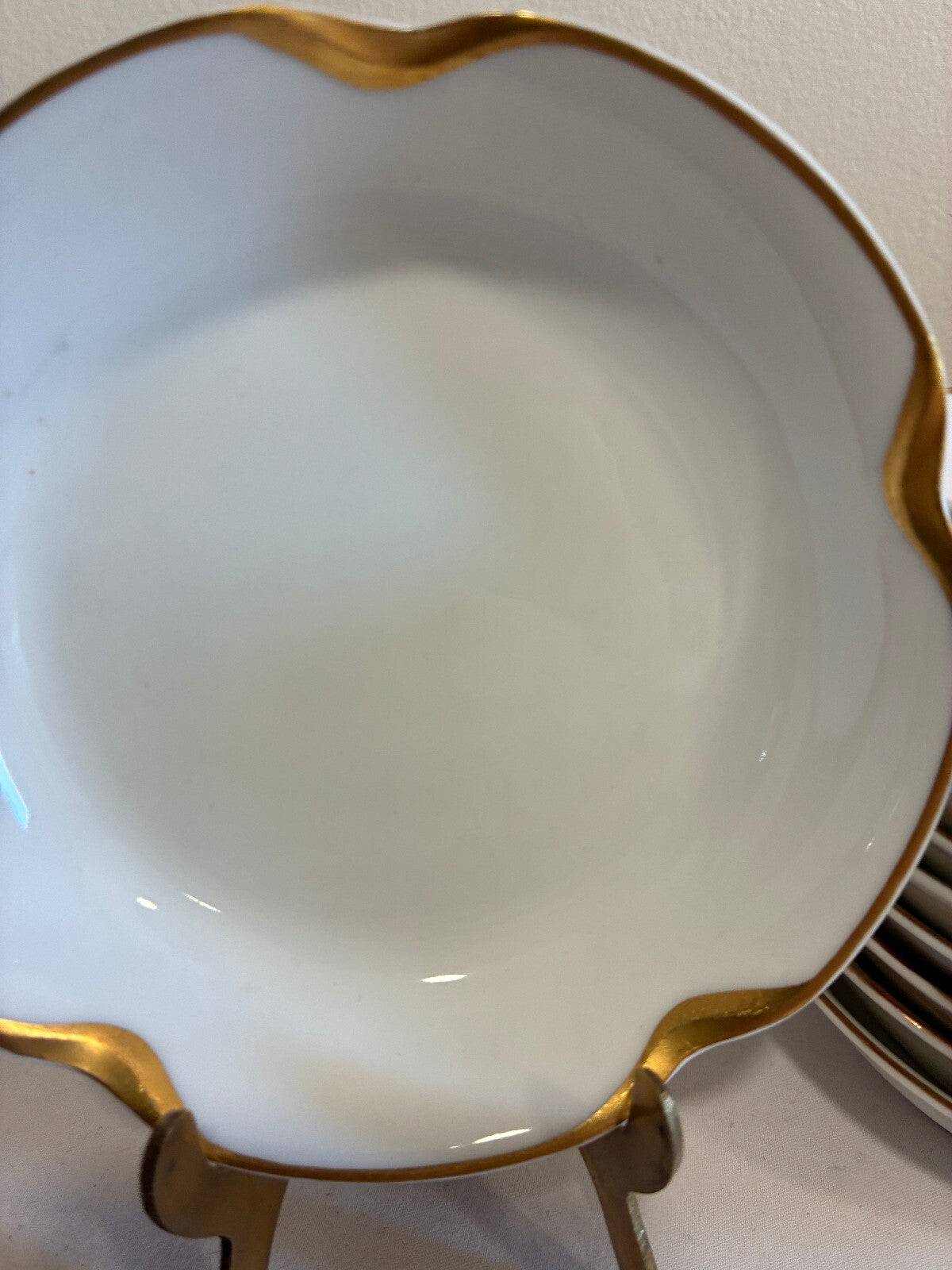 Antique Haviland Limoges Gold Rim Bowls Set of 12 | Scalloped French Porcelain