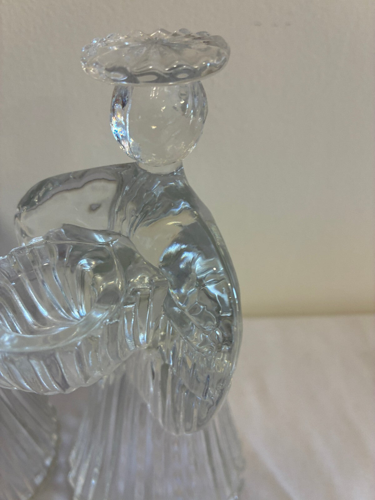 Vintage Mikasa Crystal Angel Candle Holders Pair, Praying Angel Figurines