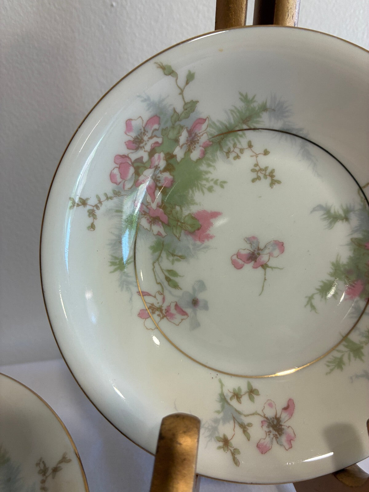 Midcentury Theodore Haviland NY Apple Blossom Bowls Gold Trim, Set of 7