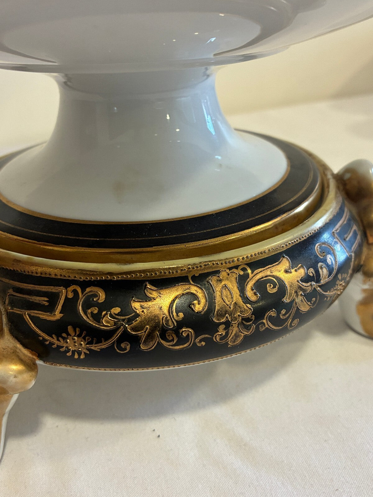 Antique Hand Painted Nippon Two-Piece Centerpiece Bowl | Early 20th Century Bowl