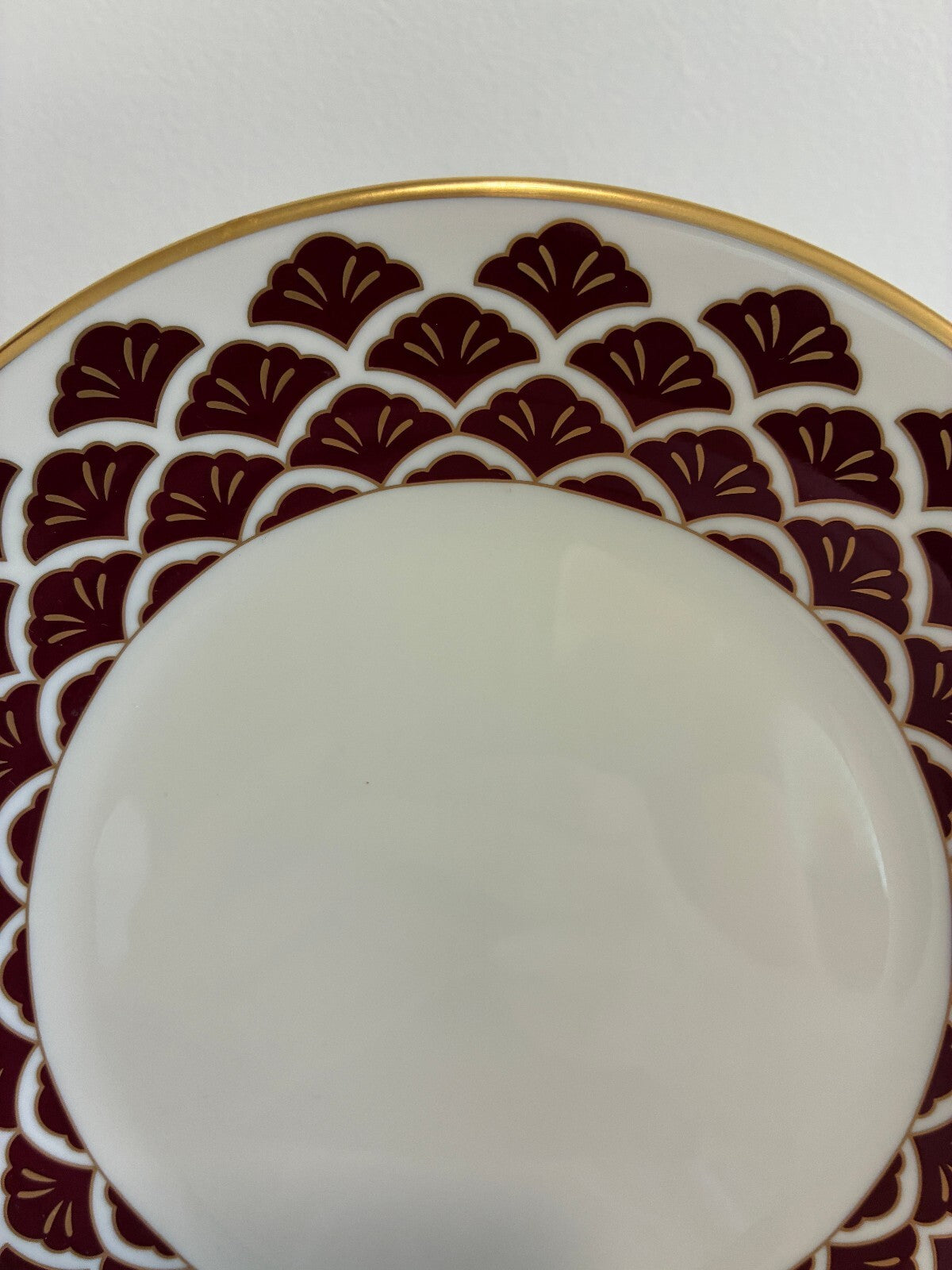 Vintage Pickard Ensemble Fine China Salad Plates, Set of 8, Burgundy & Gold