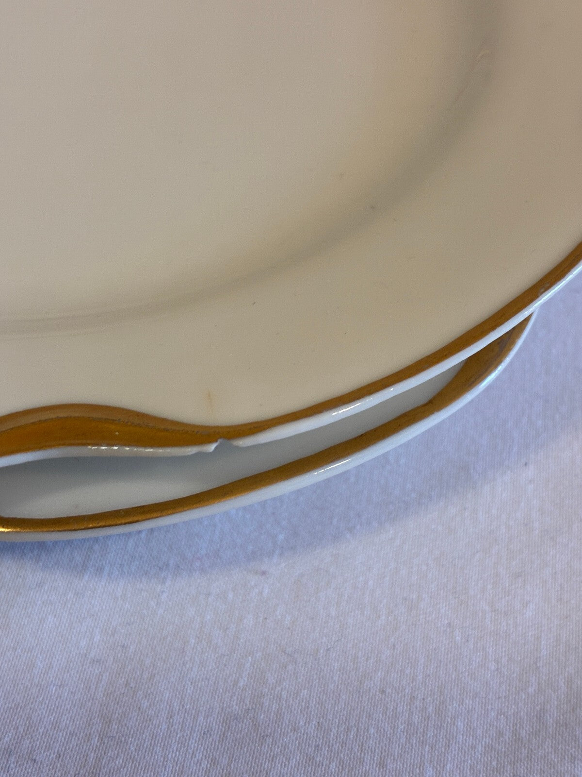 Antique Haviland & Co Limoges Gold Scalloped Rim 6.25" Plates Set of 2 France