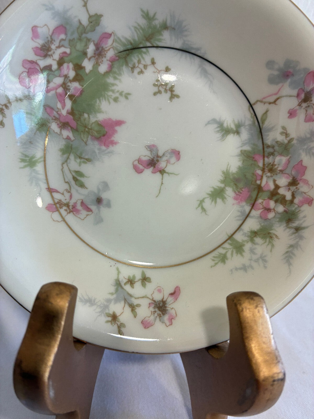 Midcentury Theodore Haviland NY Apple Blossom Bowls Gold Trim, Set of 7