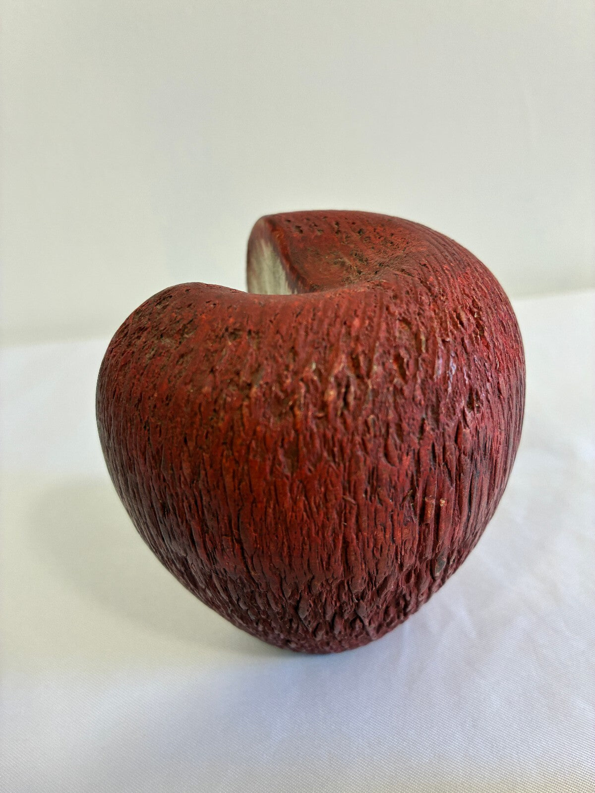 Signed Chris Colby Carved Wood Apple Sculpture | Folk Art Made in Maine