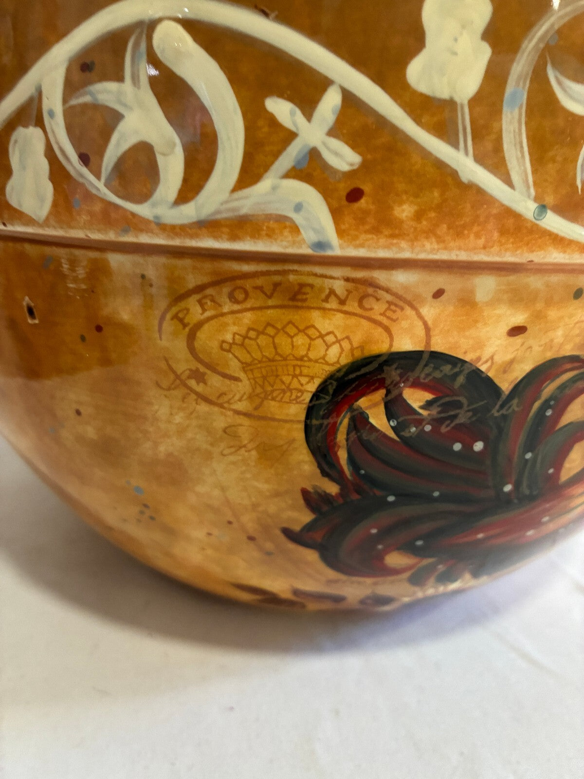 Certified International "Golden Rooster" Large Mixing Bowl by Geoffrey Allen