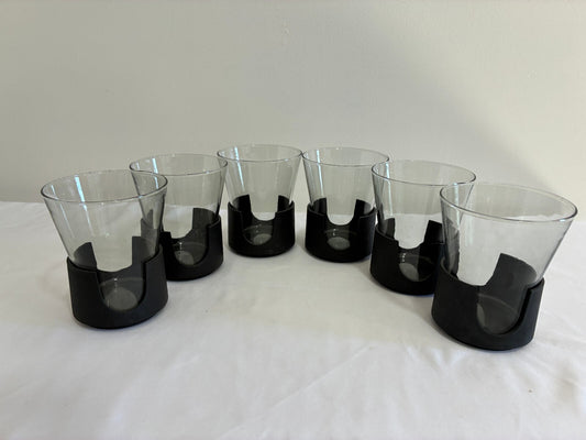 Vintage Glas-Snap II by Corning Glasses, Set of 6 Smoke Glass Tumblers