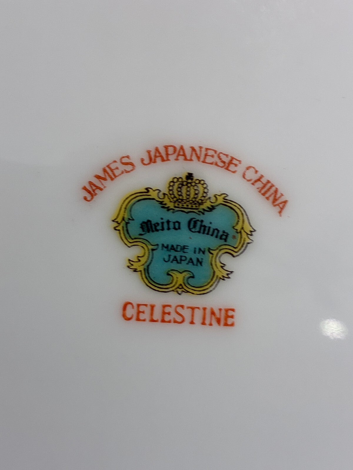 Vintage Meito Celestine Dinner Plates Set of 12, Red and Gold Border, Japan