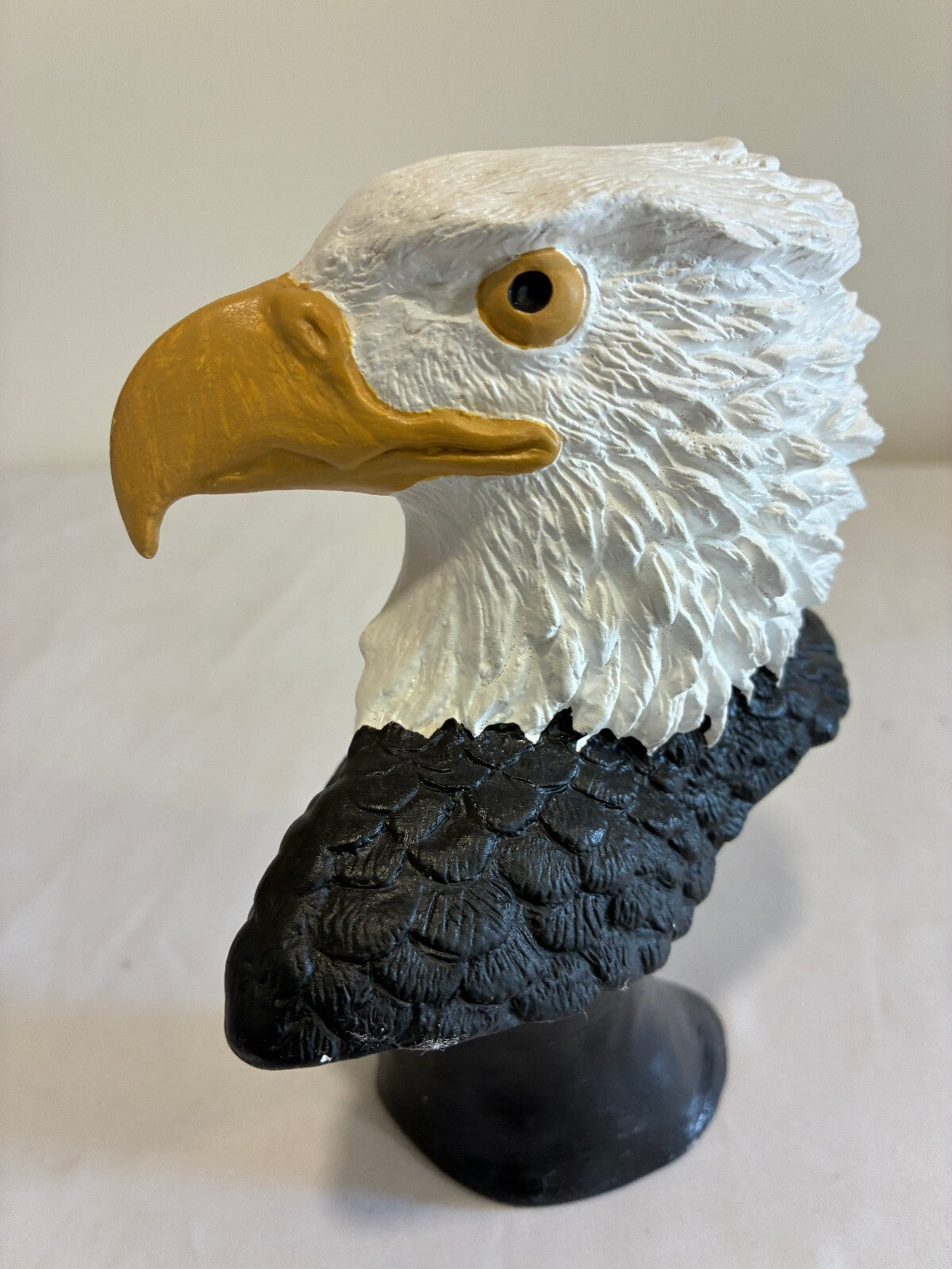 Vintage Ceramic Bald Eagle Bust Sculpture Patriotic Bird Figurine
