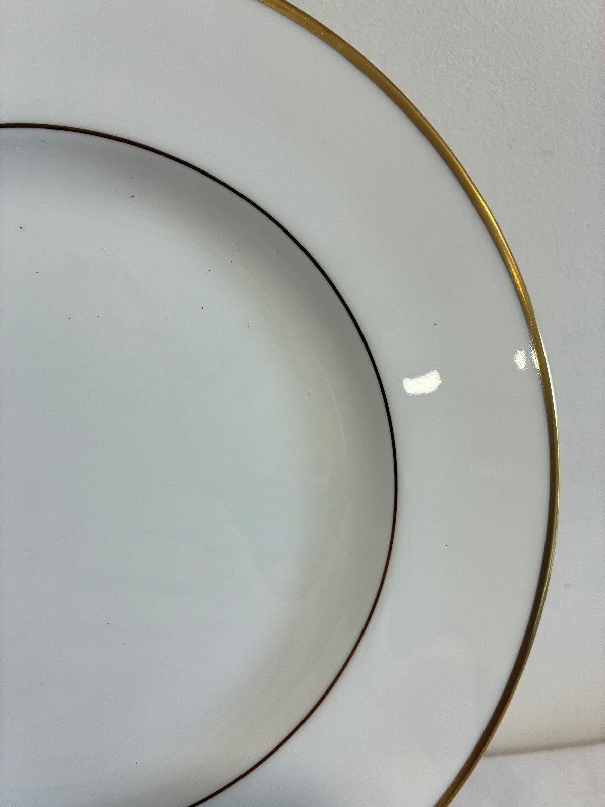 Vintage Wedgwood Bone China Dinner Plates Set of 12 with Gold Rims, England