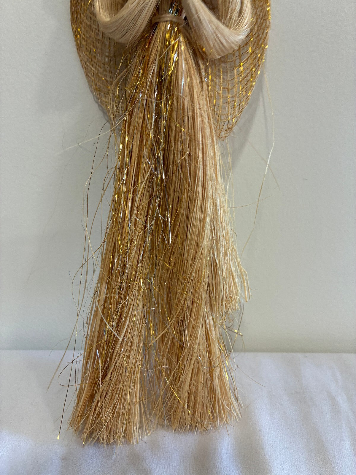 Vintage Woven Straw Angel | Handmade Natural Fiber Hanging Angel