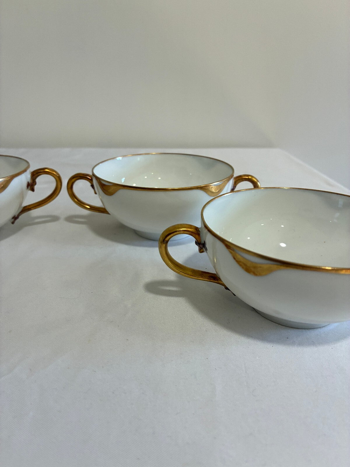 Antique Haviland Limoges Double Handle Bouillon Cups, Set of 4 | France