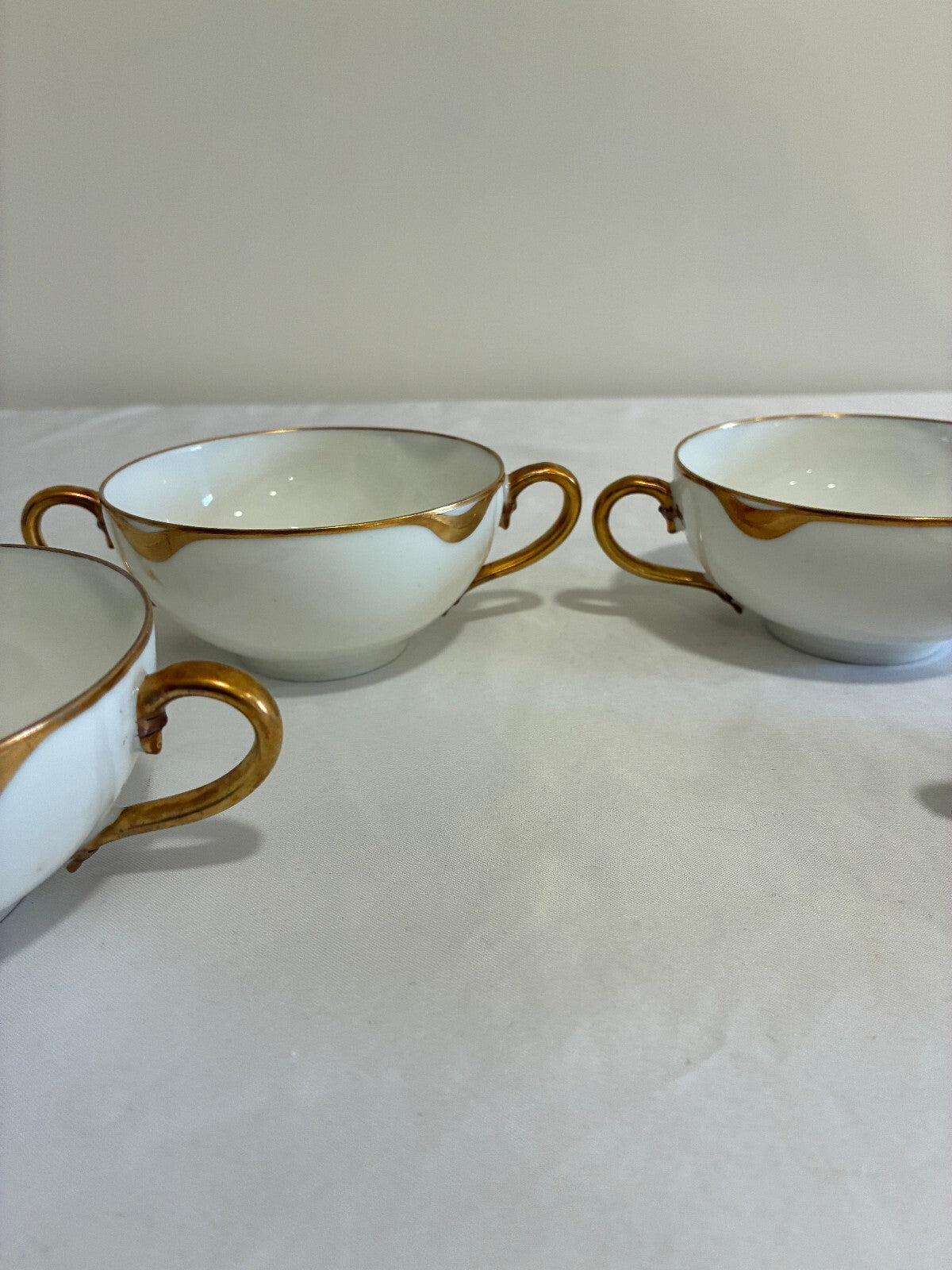 Antique Haviland Limoges Double Handle Bouillon Cups, Set of 4 | France