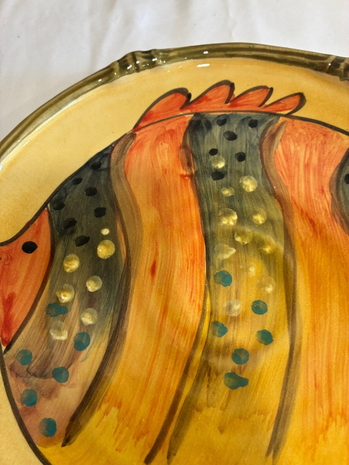 Vintage Italica Ars Italy Fish Plates Set Hand Painted Ceramic Tropical Fish
