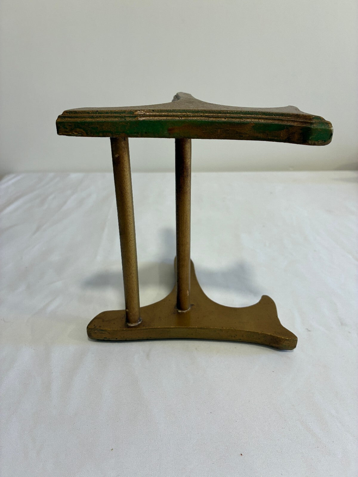 Vintage Gold Painted Wood Plate Stand Easel Display Holder
