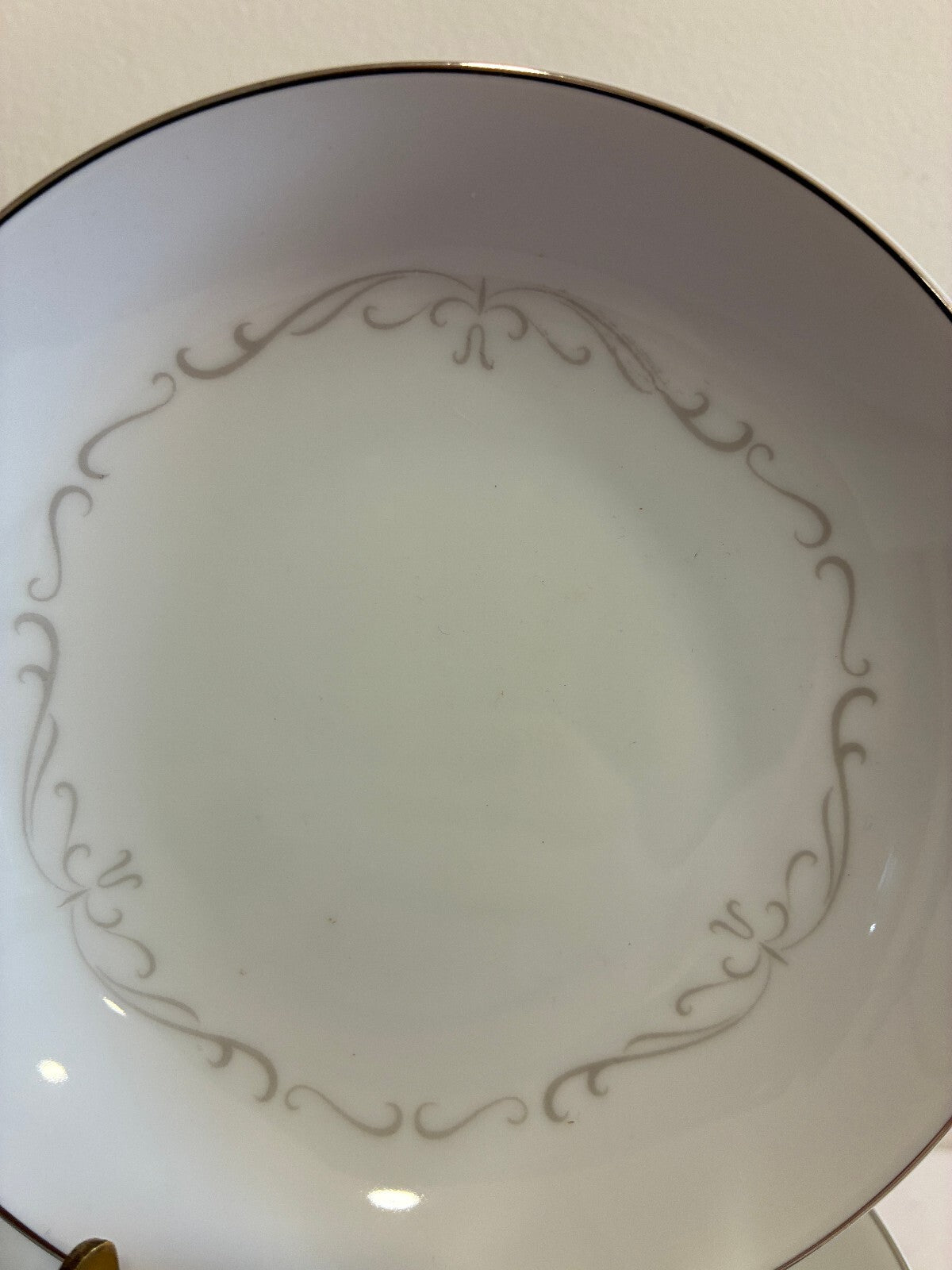 Vintage Kimberly Fine China "Trianon" Bowls Set of 12 | Platinum Scroll Rim