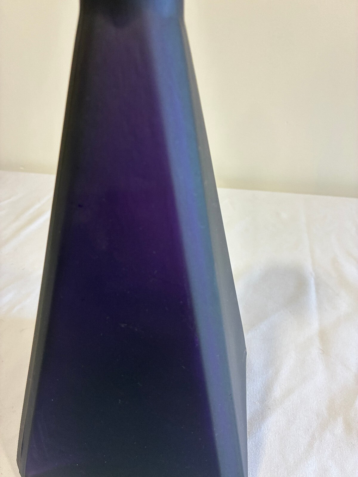 Vintage Amethyst Glass Pyramid Shaped Decanter With Stopper