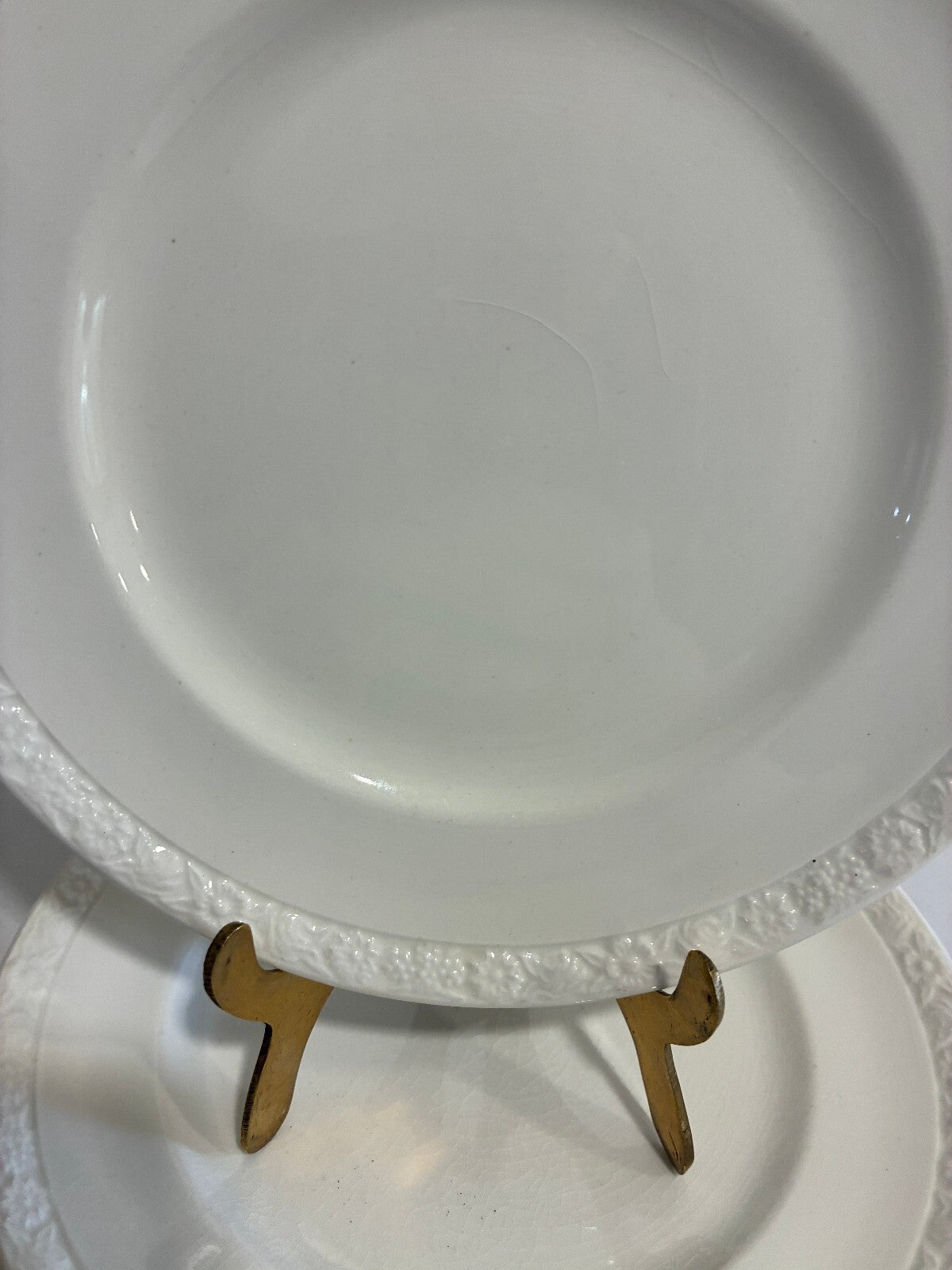 Vintage Wedgwood 7" Plates Set of 4, Embossed Floral Rim, England