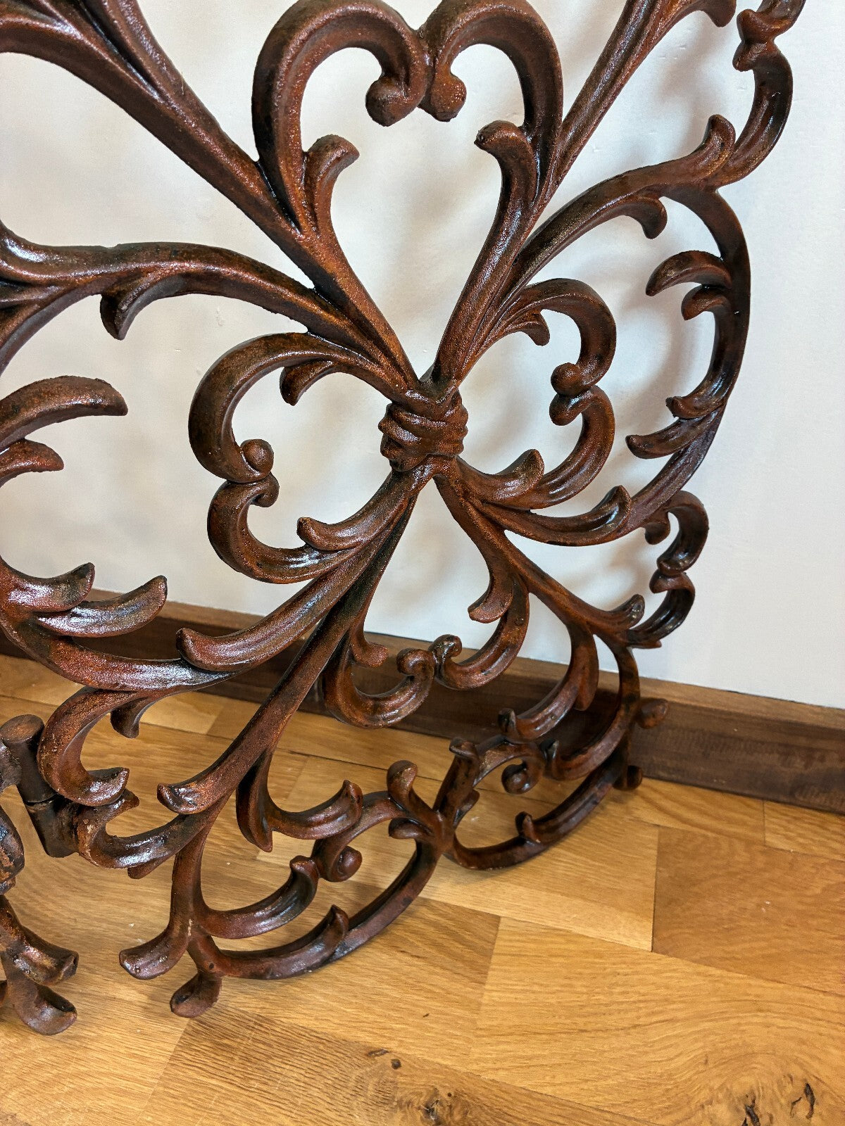 Vintage Large Cast Iron Fireplace Screen Ornate Scrollwork