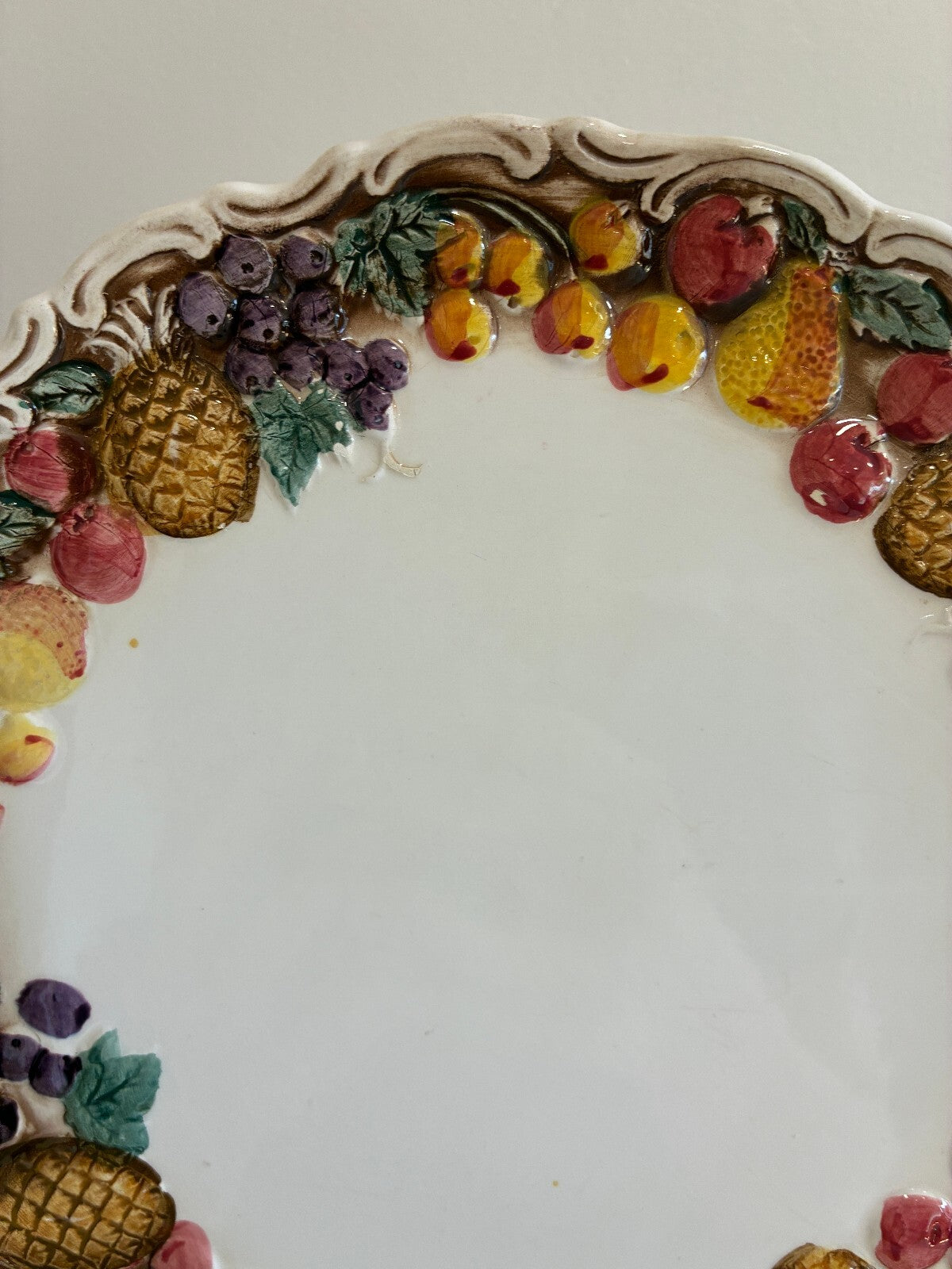 Vintage Lefton Majolica Style Fruit Border Dinner Plates, Set of 6 | Japan