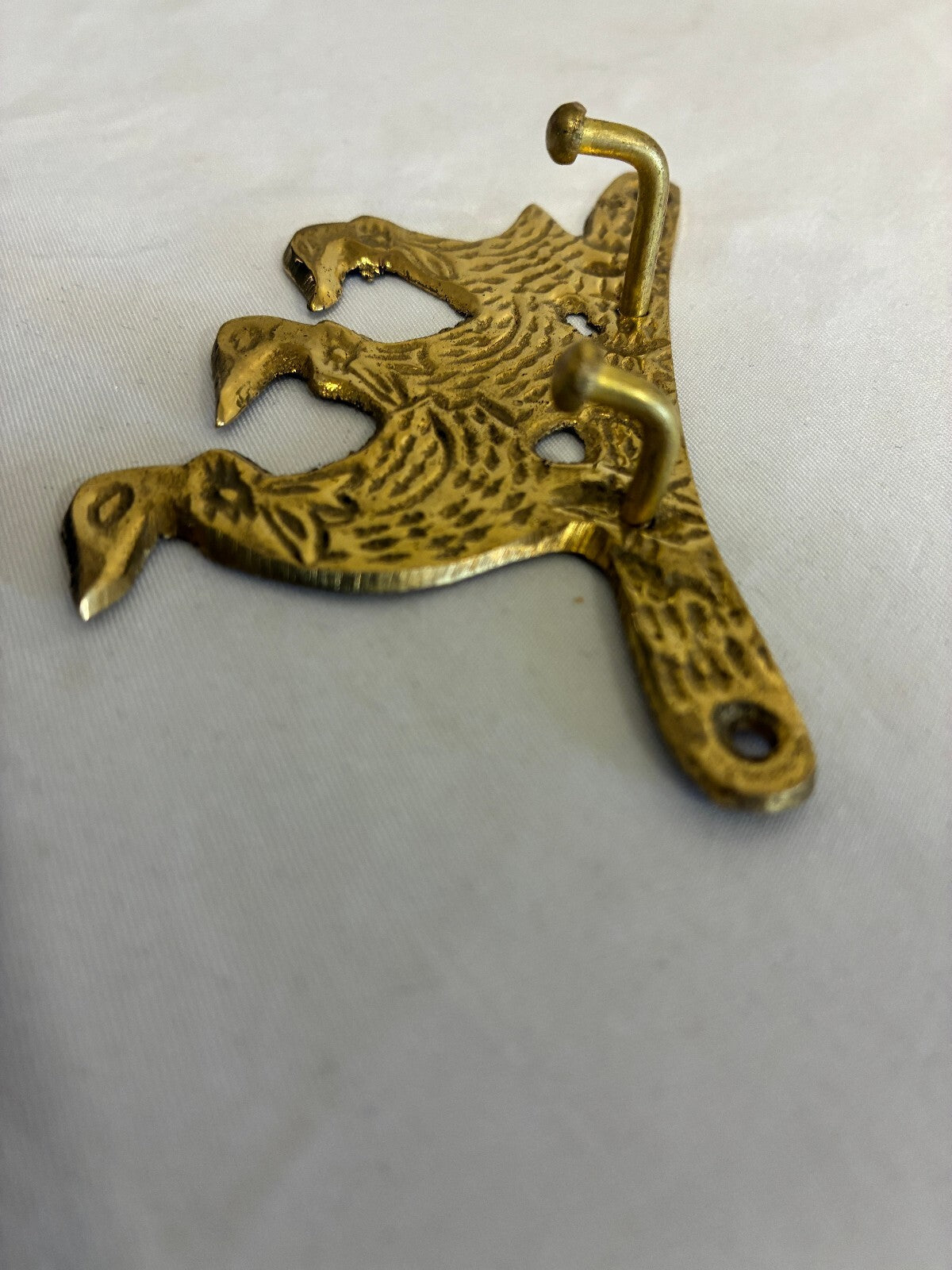 Vintage Brass Three Ducks Wall Hook, Double Key Hook Rack, Farmhouse Cottage
