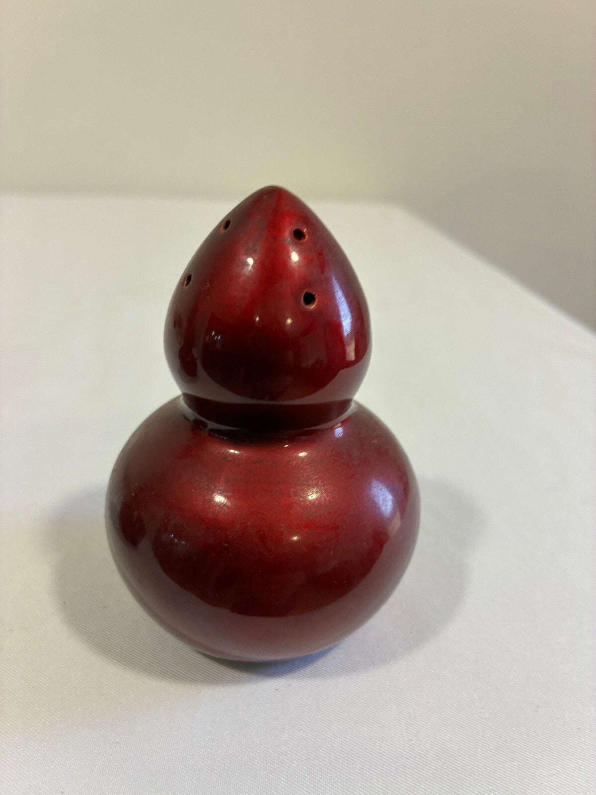 Vintage Red Lustreware Salt and Pepper Shakers | Gourd Shape Pagoda Design