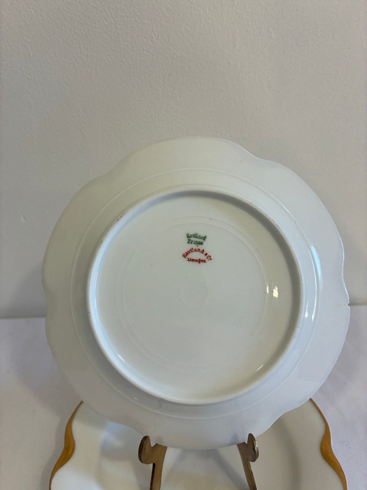 Antique Haviland & Co Limoges Gold Scalloped Rim 6.25" Plates Set of 2 France