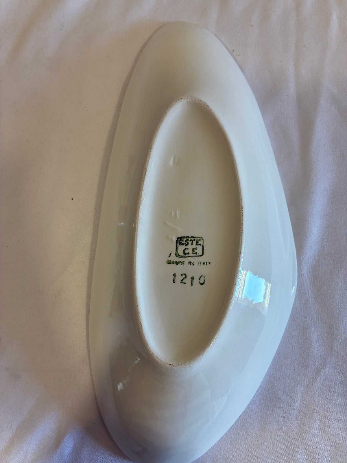 Vintage Este Ceramiche Italy White Oyster Shaped Dish | Italian Pottery