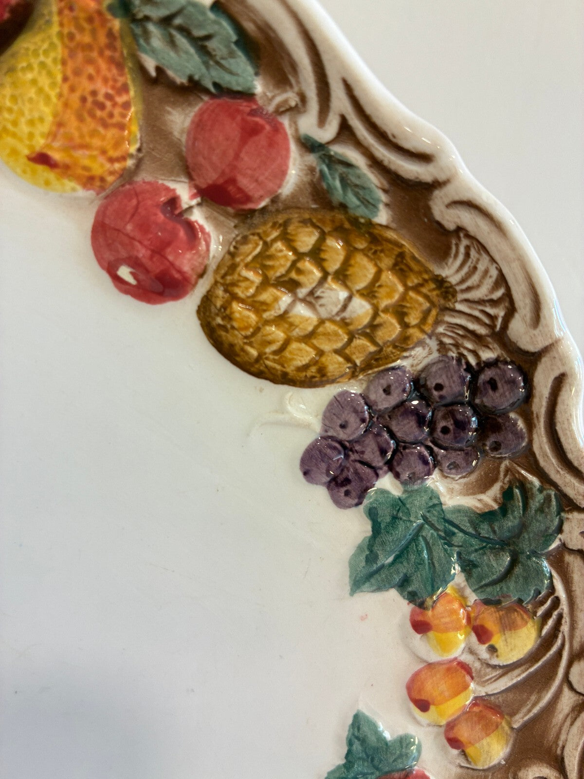 Vintage Lefton Majolica Style Fruit Border Dinner Plates, Set of 6 | Japan