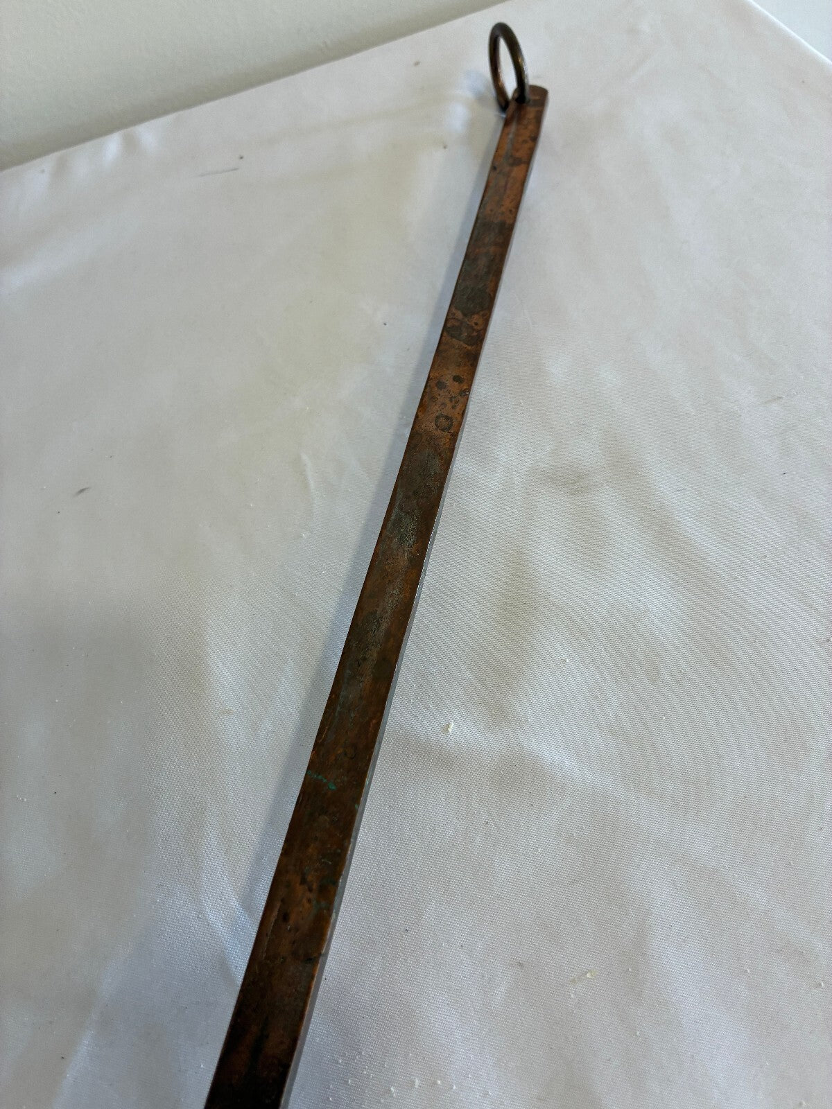 Antique Hand Hammered Copper Ladle | Primitive Long Ladle with Hanging Loop