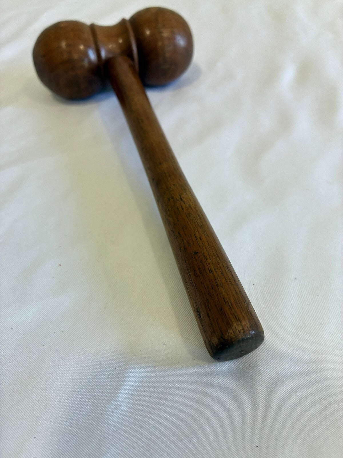 Vintage Wooden Gavel Turned Wood Judge Auctioneer Hammer
